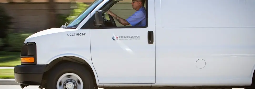 KIC Refrigeration service vehicle serving Bryan area